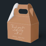 Caixinha De Lembrancinhas Elegante Terracota Letra Moderna Personalizada Obr<br><div class="desc">Caixa de Favor Elegante Terracota Letra Moderna Personalizada Obrigada</div>