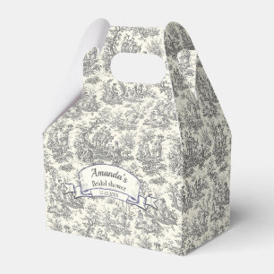 Caixinha De Lembrancinhas Elegante Toile de Jouy Floral Vintage Preto Francê