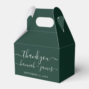 Caixinha De Lembrancinhas Elegante Verde Personalizado Obrigado Casamento
