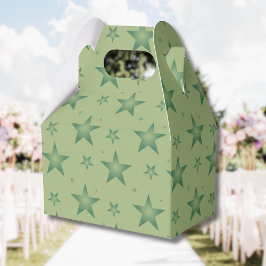 Caixinha De Lembrancinhas Elegantes e Sofisticadas Estrelas Oliva em Verde S
