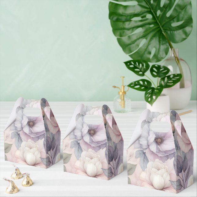 Caixinha De Lembrancinhas Elegantes Flores de Rosa (Múltiplo)