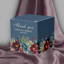 Elegantes flores navais em azul empoeirado burgund