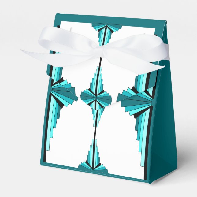 Caixinha De Lembrancinhas Elementos da arte em verde-real (Frente)