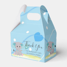 Elephant Blue Hearts Balon Favor Box