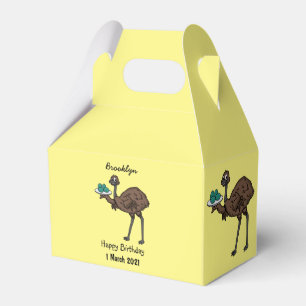 Caixinha De Lembrancinhas Emu com ilustração de desenho animado de ovos