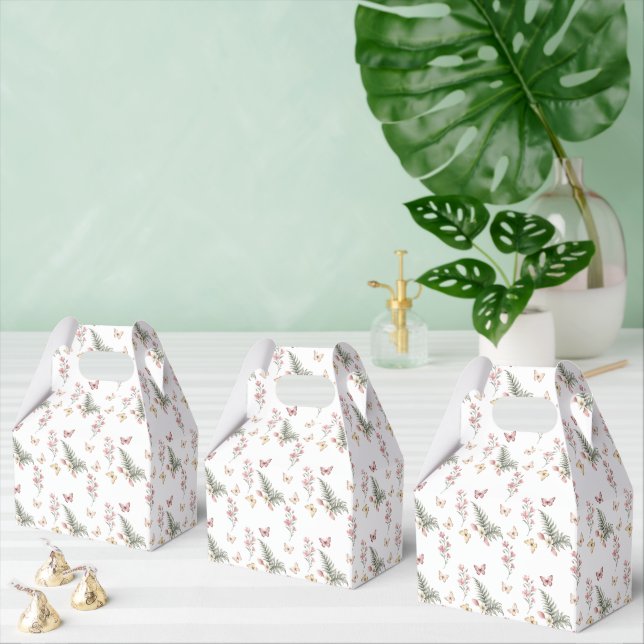 Caixinha De Lembrancinhas Enchanted Butterfly Garden Romantic Floral Pattern (Múltiplo)