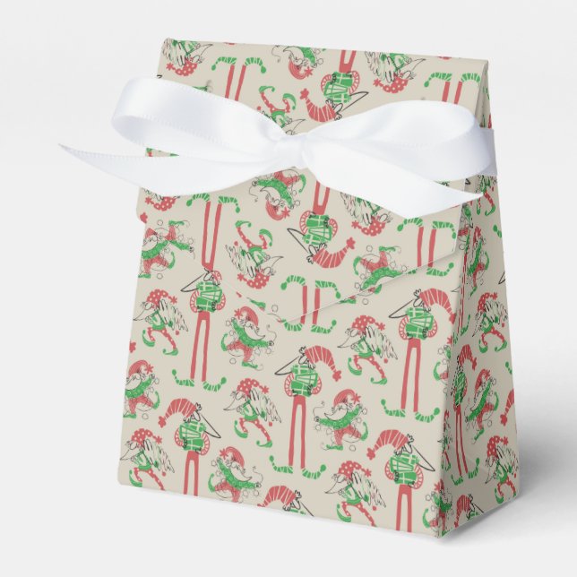 Caixinha De Lembrancinhas Engraçado Elf Gnomo de Natal (Frente)