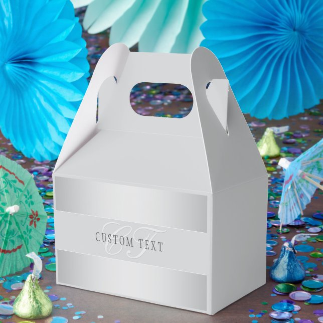 Caixinha De Lembrancinhas Escrita em Script de Monograma Editável Elegante | (Festa)