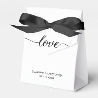 Escrito mínimo de amor de casamento Chic Black Whi