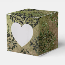 Esmeralda Verde Brilhante e Preto Damask Vintage