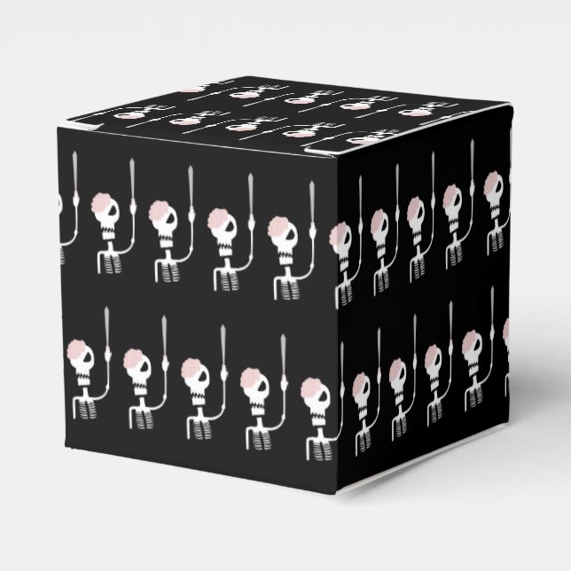 Caixinha De Lembrancinhas Esqueleto de Halloween com espada (Frente)