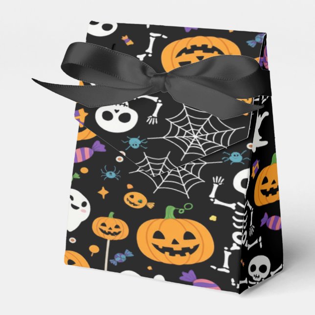 Caixinha De Lembrancinhas Esqueletos Assustadores Para o Halloween (Frente)