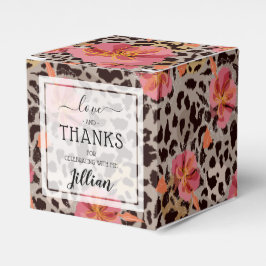 Caixinha De Lembrancinhas Estampa de Leopardo e Floral