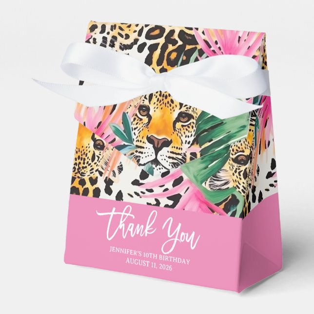 Caixinha De Lembrancinhas Estampas de Pegadas de Pelo de Animais da Savana L (Frente)