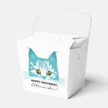 Estêncil de Gato Azul Turquesa Divertido Moderno c