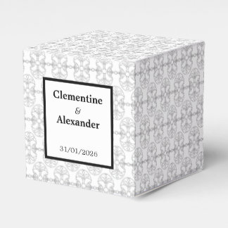 Caixinha De Lembrancinhas Estilo Art Déco preto e branco elegante