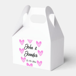 Caixinha De Lembrancinhas estilo de texto simples e branco, coração de pinto