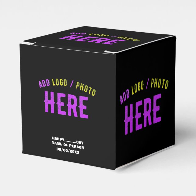 CAIXINHA DE LEMBRANCINHAS ESTILO MODERNO PERSONALIZÁVEL PRETO VERIFICADO MAR (Frente)