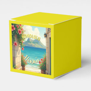 Caixinha De Lembrancinhas Estilo Vintage Viagem Honolulu Médio Havaiano - Pa