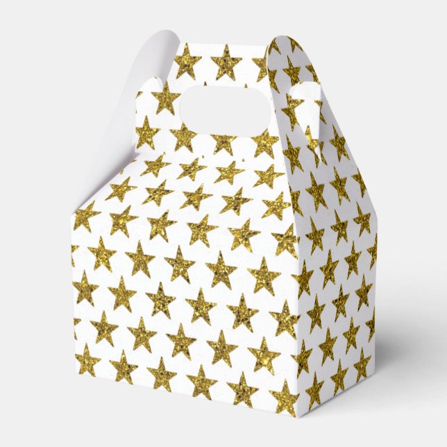 Caixinha De Lembrancinhas Estrelas brilhantes douradas (Frente)