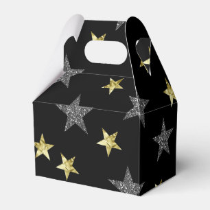 Caixinha De Lembrancinhas Estrelas Prateadas e Douradas Festa de Estrelas Ne