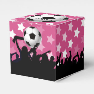 Caixinha De Lembrancinhas Estrelas rosa - Bola de Futebol e Ventiladores