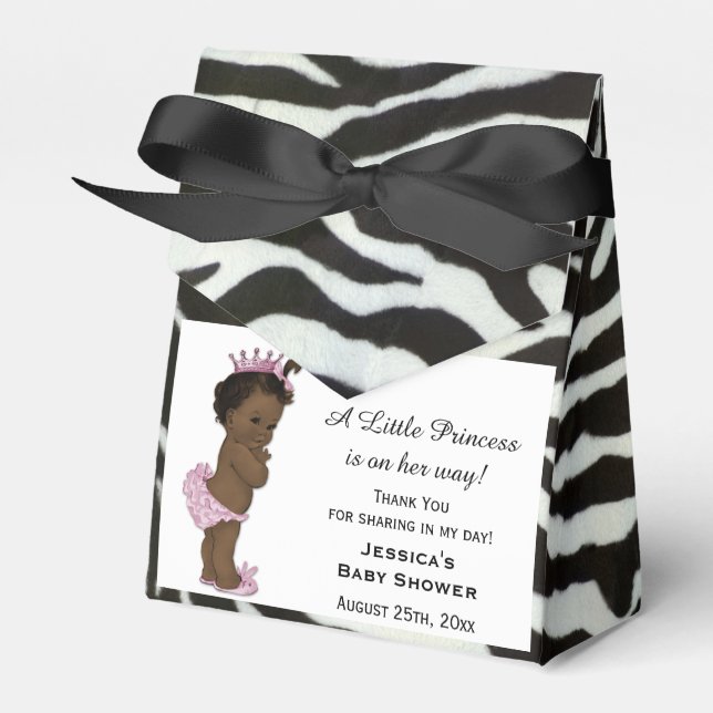 Caixinha De Lembrancinhas Etnia Vintage Princesa Chá de fraldas Zebra Padrão (Frente)