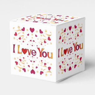 Caixinha De Lembrancinhas EU AMO-TE Namorados Dourado de Fita de Coração Ver
