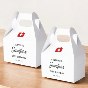 Caixinha De Lembrancinhas Eu sobrevivi ao kit de ressaca de aniversário de 2