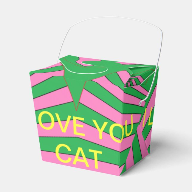 Caixinha De Lembrancinhas Eu te amo partido CricketDiane do pop art do gato (Frente)