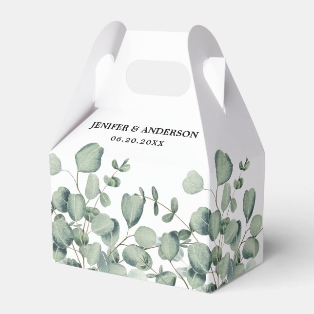 Caixinha De Lembrancinhas Eucalyptus Greenery Wedding (Frente)