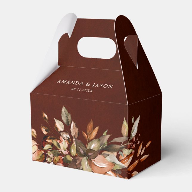 Caixinha De Lembrancinhas Fall Autumn Deixa Casamento Russo de Boho (Frente)