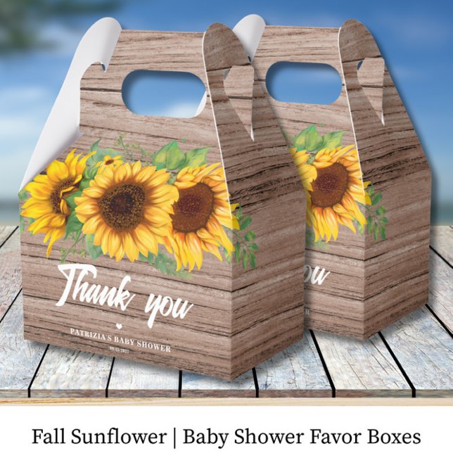 Caixinha De Lembrancinhas Fall Sunflower | Baby Shower (Criador carregado)