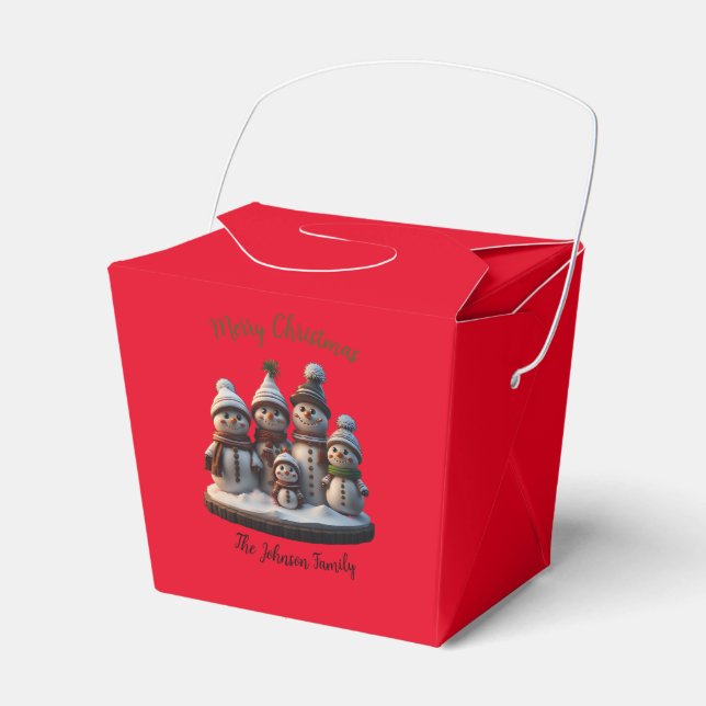 Caixinha De Lembrancinhas Família Christmas Snowman (Frente)