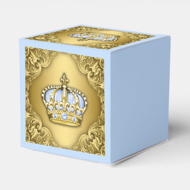 Caixinha De Lembrancinhas Fancy Blue e Ouro Príncipe (Verso)