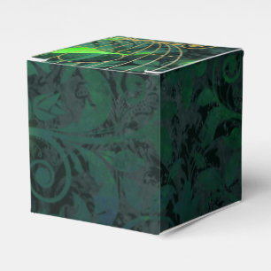 Caixinha De Lembrancinhas Fantasia de Aves Douradas e Verdes