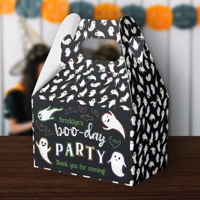 Caixinha De Lembrancinhas Fantasmas Boo-Day Halloween Aniversário Obrigado (Criador carregado)