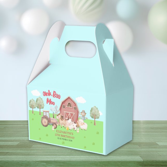Caixinha De Lembrancinhas Farm Animal Birthday – Barnyard Party Favor (Criador carregado)