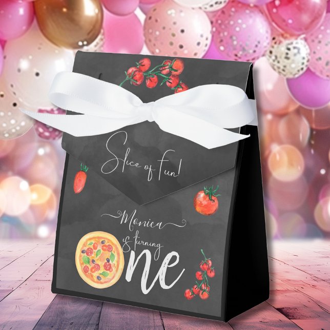 Caixinha De Lembrancinhas Fatia de diversão, primeiro aniversário de pizza (Criador carregado)