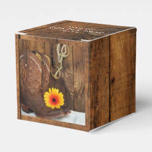 Caixinha De Lembrancinhas Faux Barn Wood Cowboy Boot Daisy Horse Bit Casamen