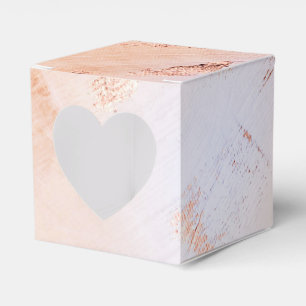 Caixinha De Lembrancinhas Faux Foil Rosa Dourado e Textura de Pintura Sereni