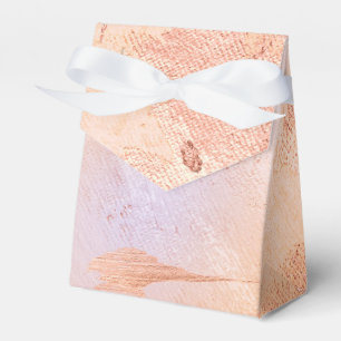 Caixinha De Lembrancinhas Faux Folha Dourado Rosa e Textura de Pintura Seren