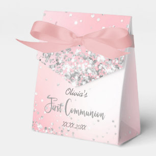 Caixinha De Lembrancinhas faux glitter First Holy Communion