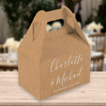 Favo de Casamento Rústico Kraft Elegante com Letra