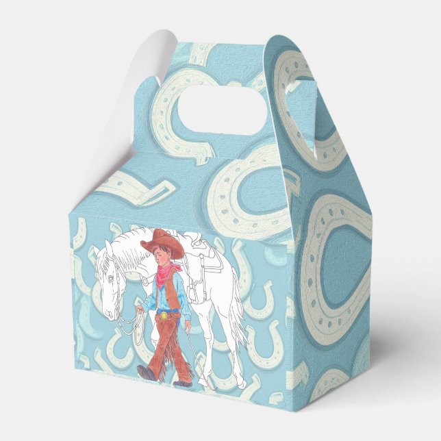 Caixinha De Lembrancinhas Favor Box Cowboy and Horse (Frente)