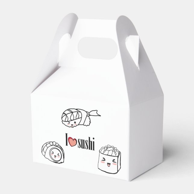 Caixinha De Lembrancinhas Favor Box - Eu adoro Sushi (Frente)