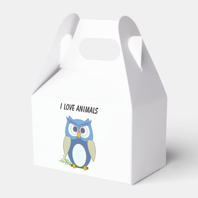 Caixinha De Lembrancinhas Favor Box "I Love Animal" (Frente)