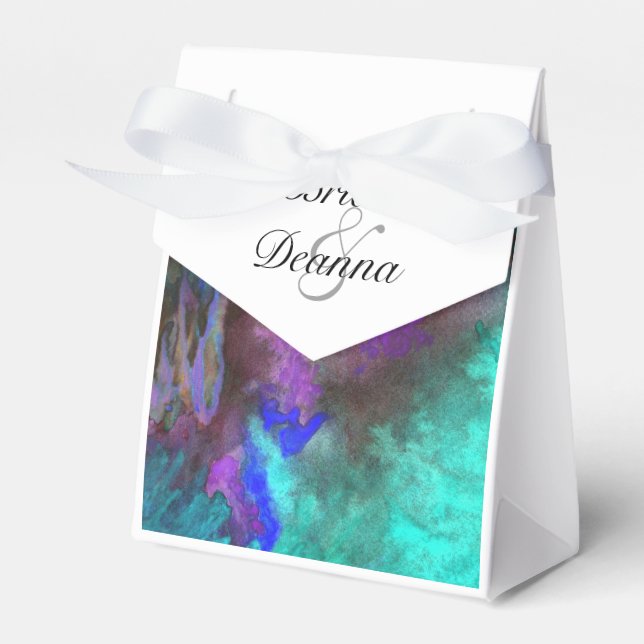 Caixinha De Lembrancinhas Favor da Fusão Teal (Frente)