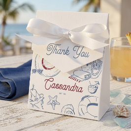 Caixinha De Lembrancinhas Favor de Aniversário de Verão na Praia Azul e Verm
