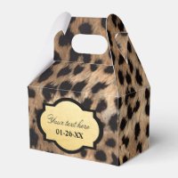 Favor de festa chic estampa de leopardo e folha do
